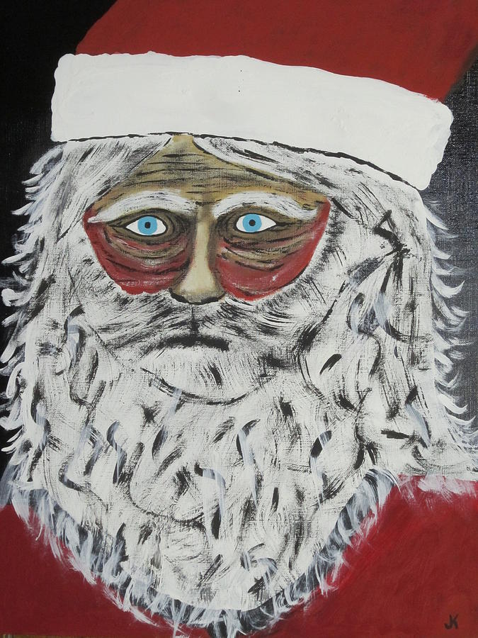 Santa Stressed Out Painting by Jeffrey Koss