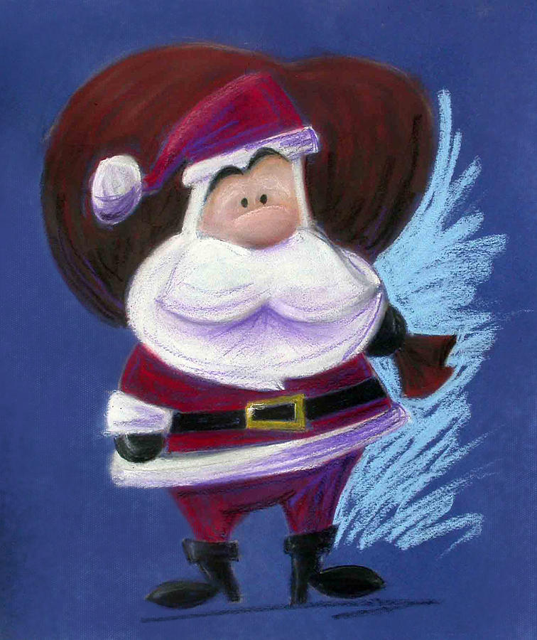 Santa Pastel - Santa with His Pack by Andrew Fling