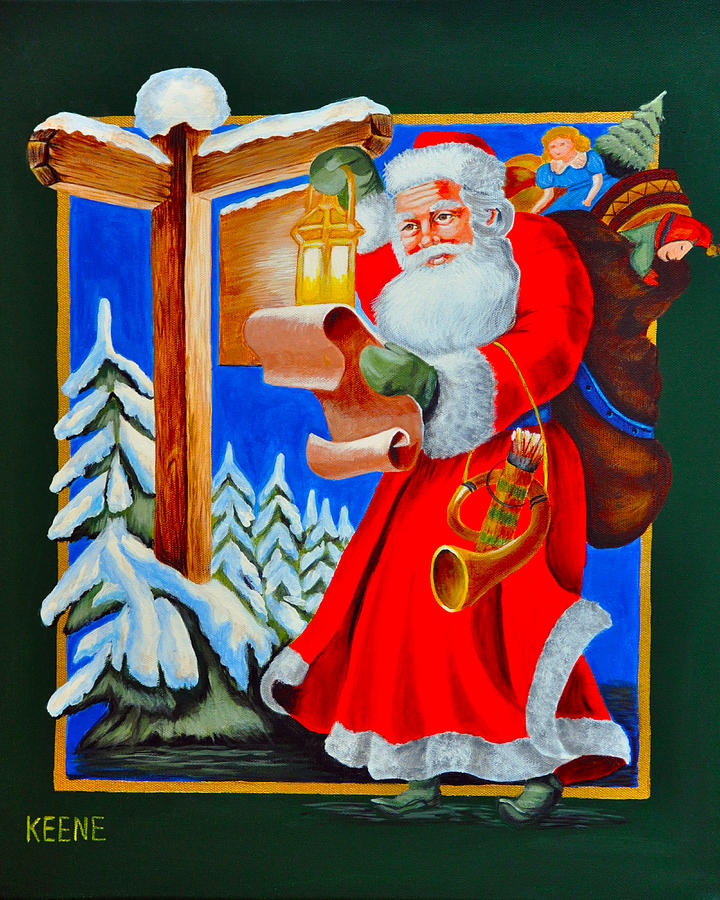 Toy Painting - Santas list by Jeanette Keene