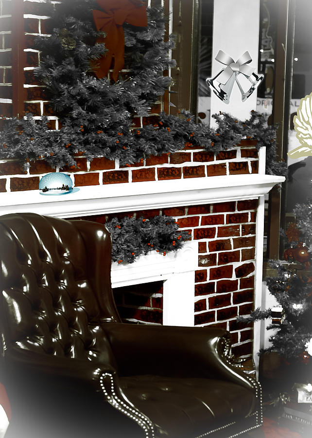 Santas Place by the Fireplace Photograph by DigiArt Diaries by Vicky B Fuller