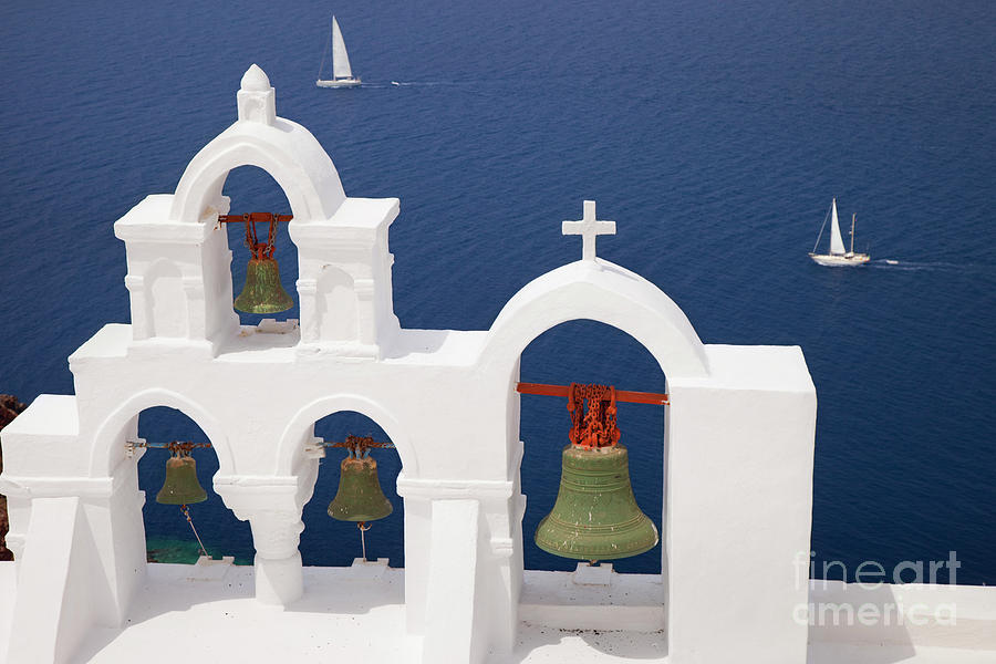 Santorini Bells Photograph by Brian Jannsen