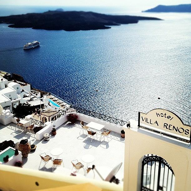 Boat Photograph - #santorini #greece #island #thira #oia by Free Spirit