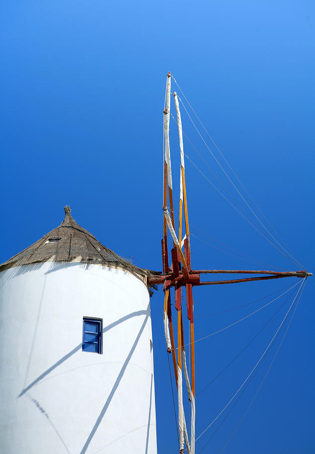 Santorini windmill Photograph by Paul Cowan