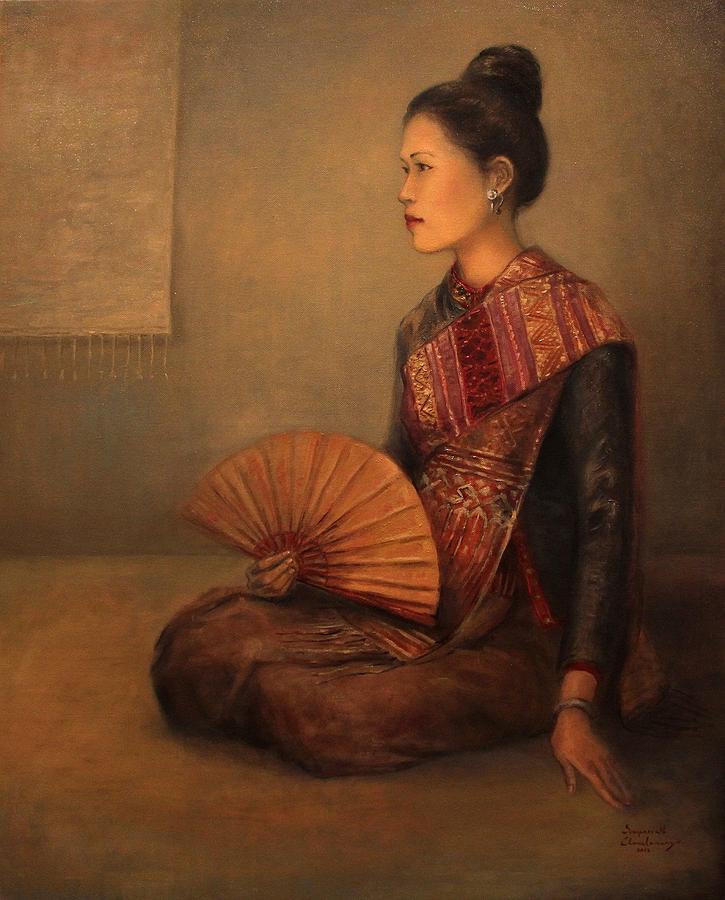 Sao Phu-Tai  Painting by Sompaseuth Chounlamany