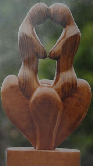 Nude Sculpture - Sapphic by Indian Wooden Craft
