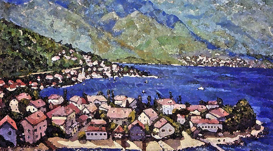 Sardinia on the Blue Mediterranean Sea Painting by Rita Brown