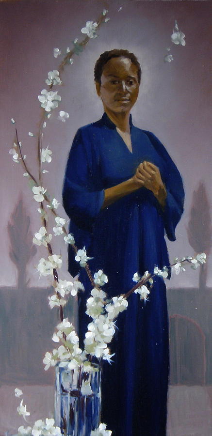 Portrait Painting - Sariya in Her Gated Garden by Roger Clark