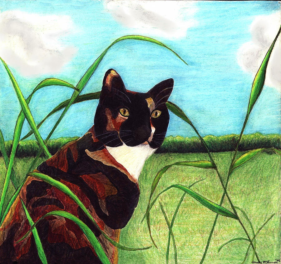 Sassy Cat Drawing by Wendy McKennon