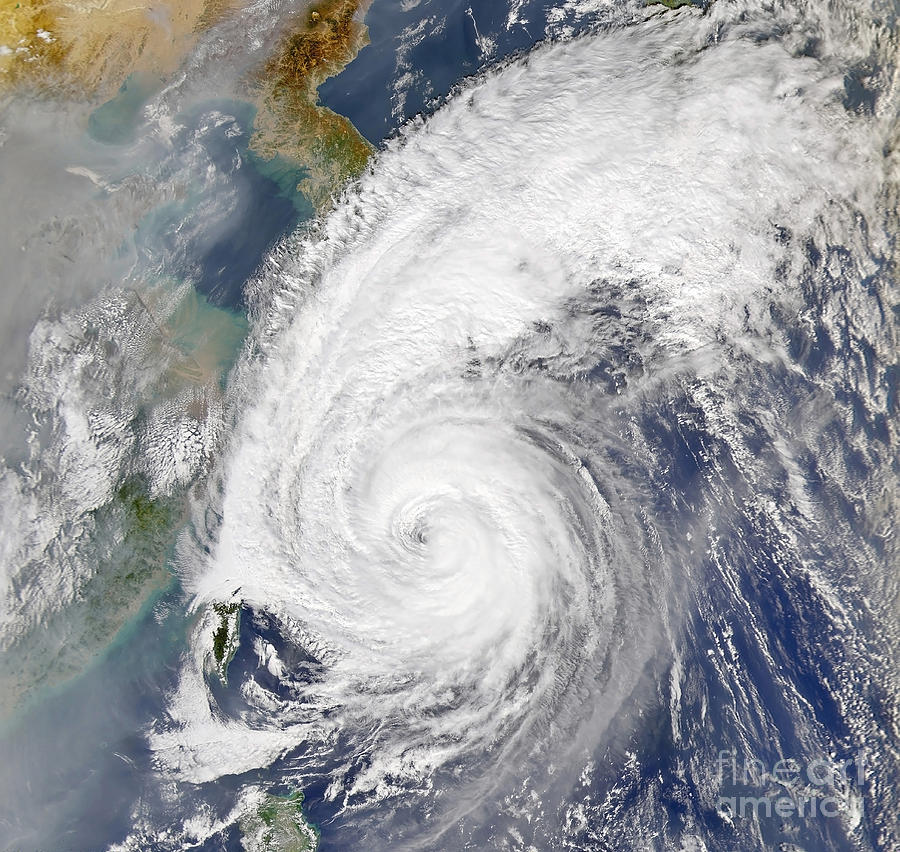 Satellite Image Of A Typhoon Photograph by Stocktrek Images