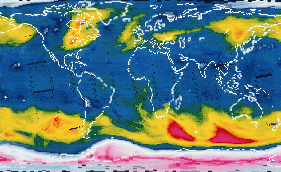 Ozone Photograph - Satellite Map Of Global Ozone by Laboratory For Atmospheres, Nasa Goddard Space Flight Center