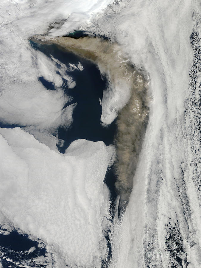 Satellite View Of A Thick Plume Of Ash Photograph