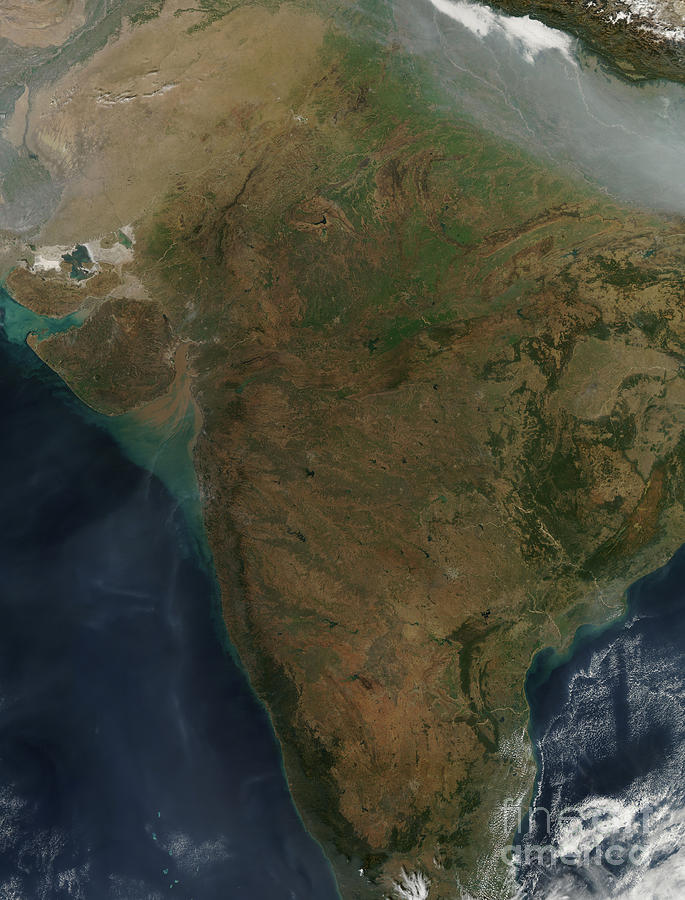 Satellite View Of Central India Photograph by Stocktrek Images - Pixels