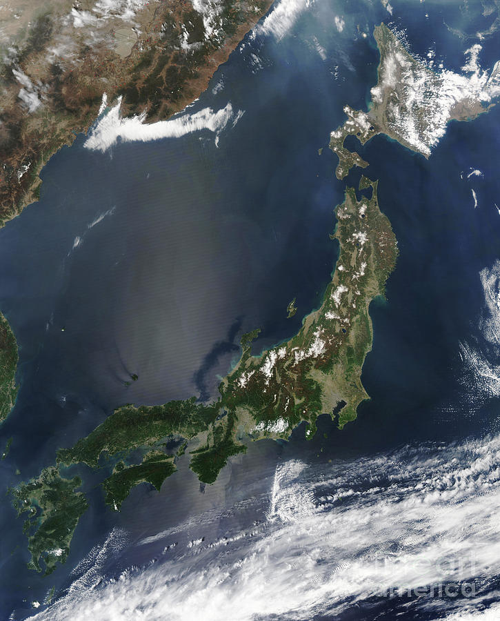Satellite View Of Japan Photograph by Jeff Schmaltz, MODIS Rapid Response Team, NASA/GSFC
