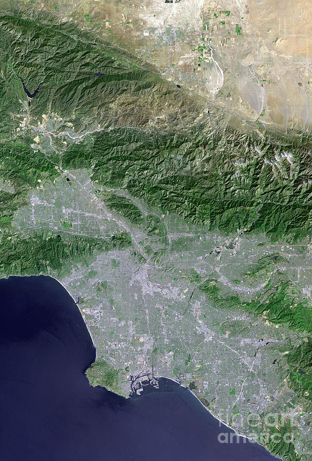 Satellite View Of Los Angeles Photograph by Stocktrek Images