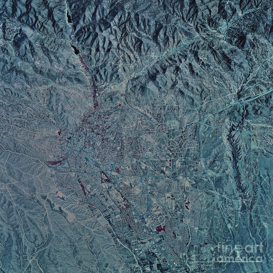 Satellite View Of Santa Fe, New Mexico Photograph