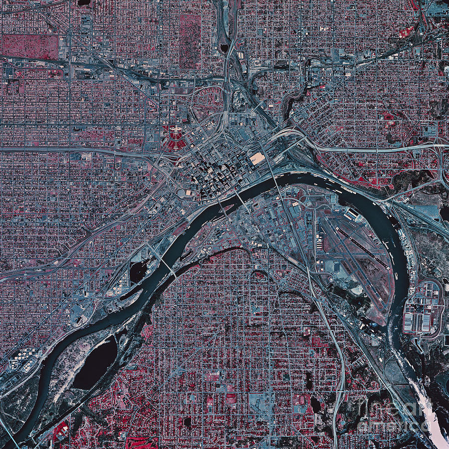 Satellite View Of St. Paul, Minnesota Photograph