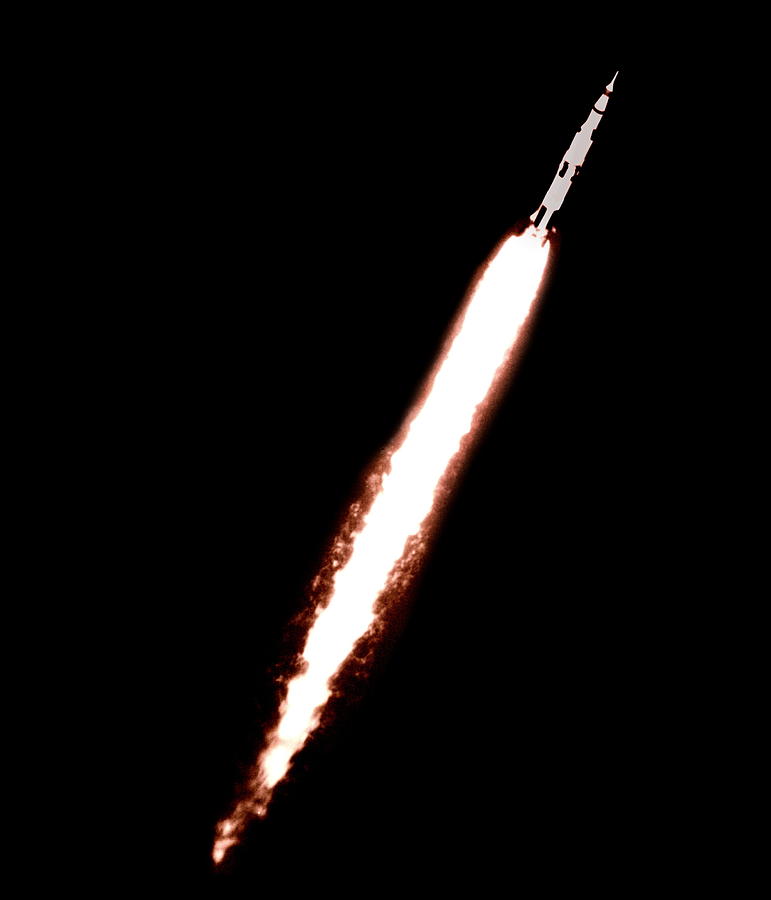 Space Photograph - Saturn 5 Test Launch by Nasa