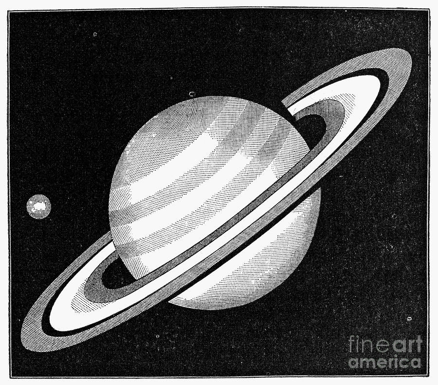 Saturn And Earth, 1873 Photograph by Granger
