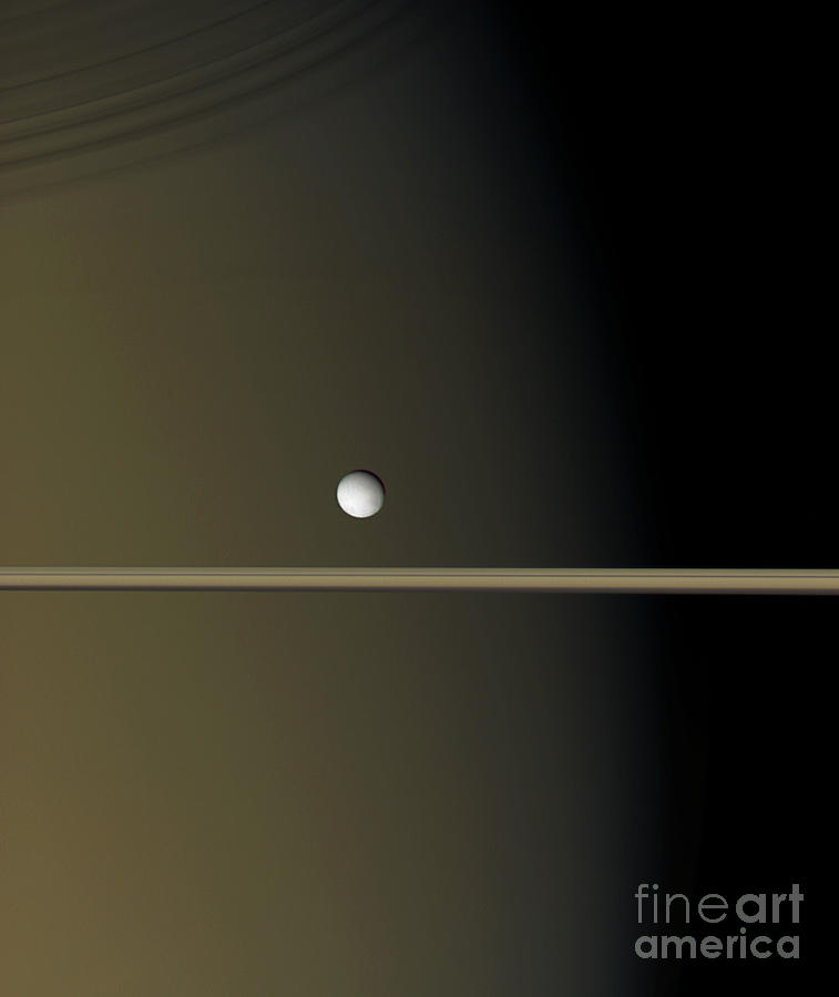 Saturns Moon Enceladus, Cassini Image Photograph by NASA/JPL/Space Science Institute