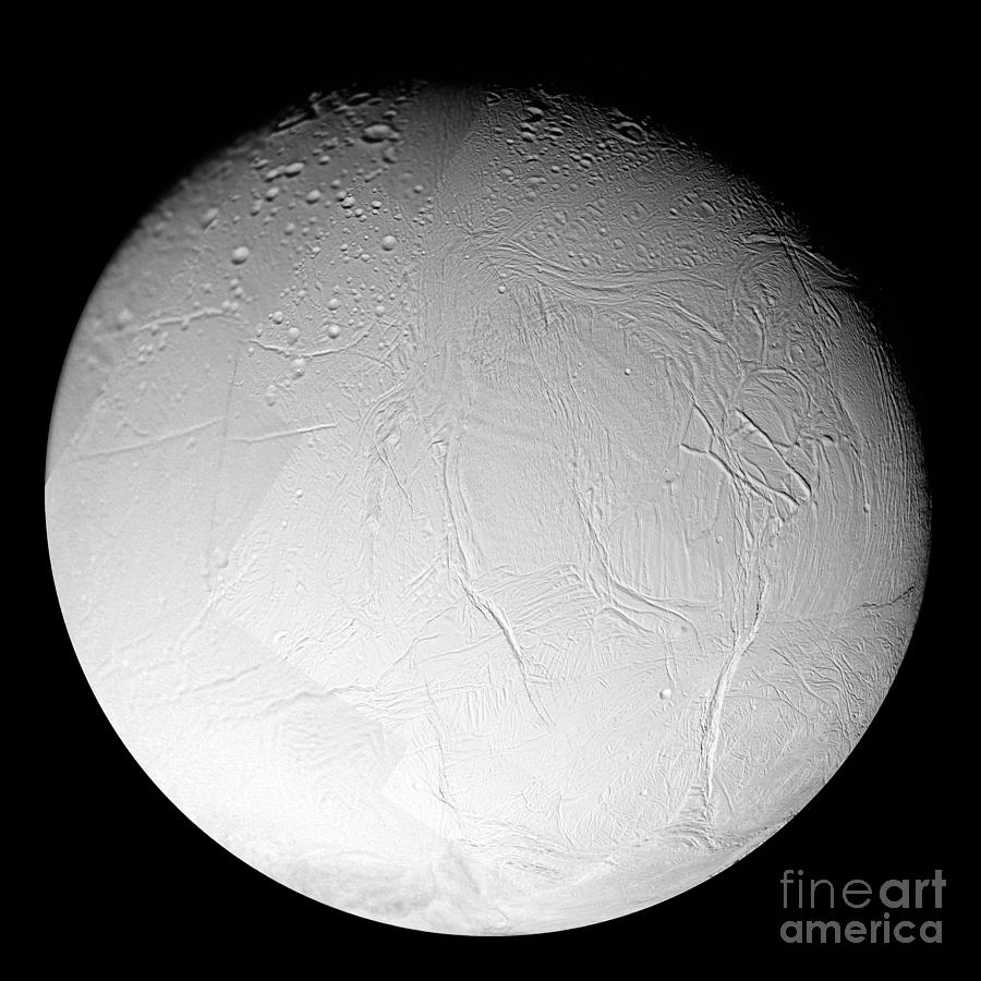 Saturns Moon Enceladus Photograph by Nasa