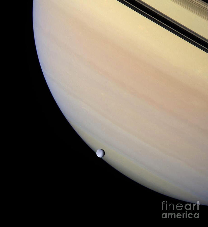 Saturns Moon Rhea Photograph by Nasa