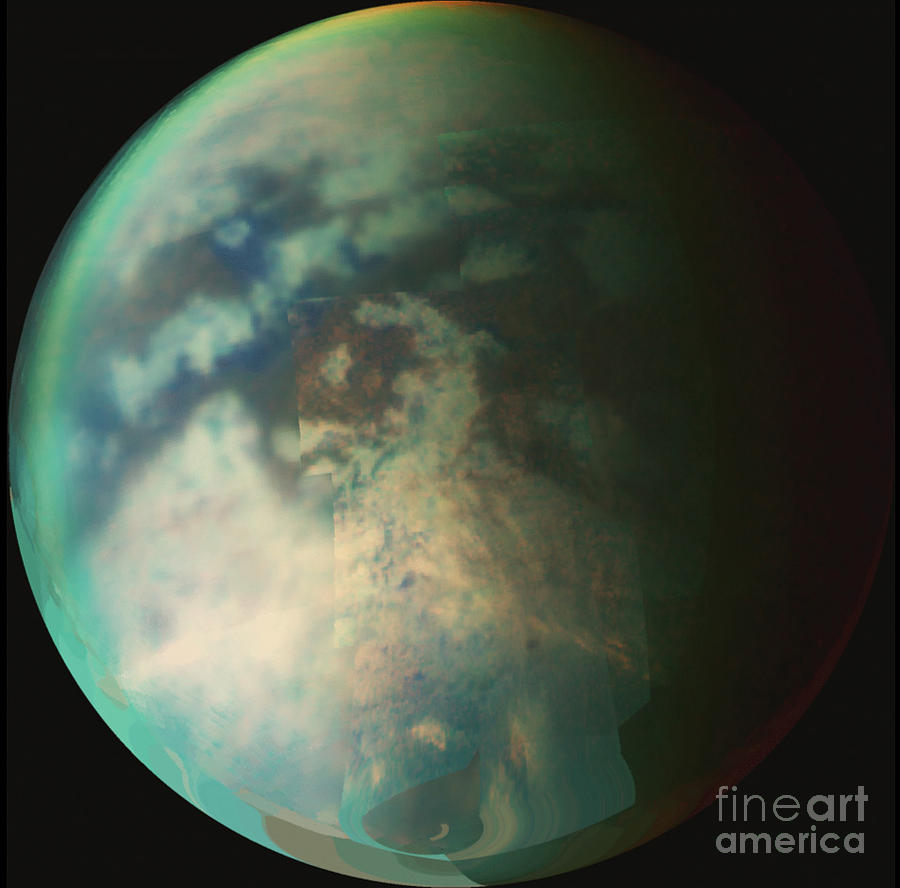 Saturns Moon Titan Photograph by Nasa