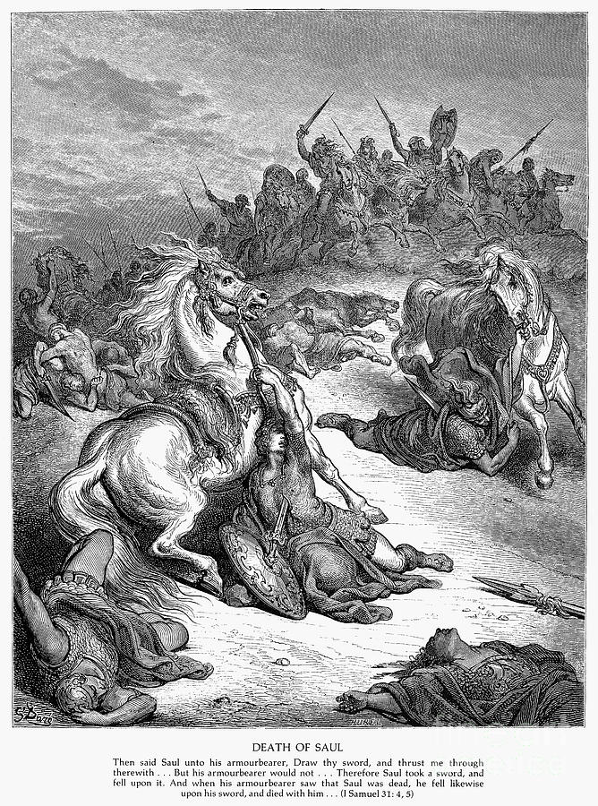 Death Of Saul Drawing by Gustave Dore - Fine Art America