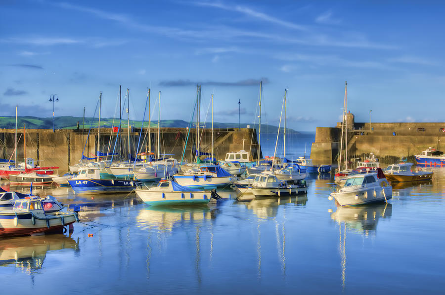 Saundersfoot Boats Painted Photograph by Steve Purnell