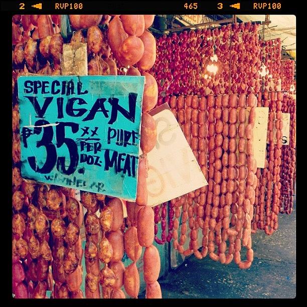Market Photograph - Sausages For Sale. #sausages #vigan by Richard Randall