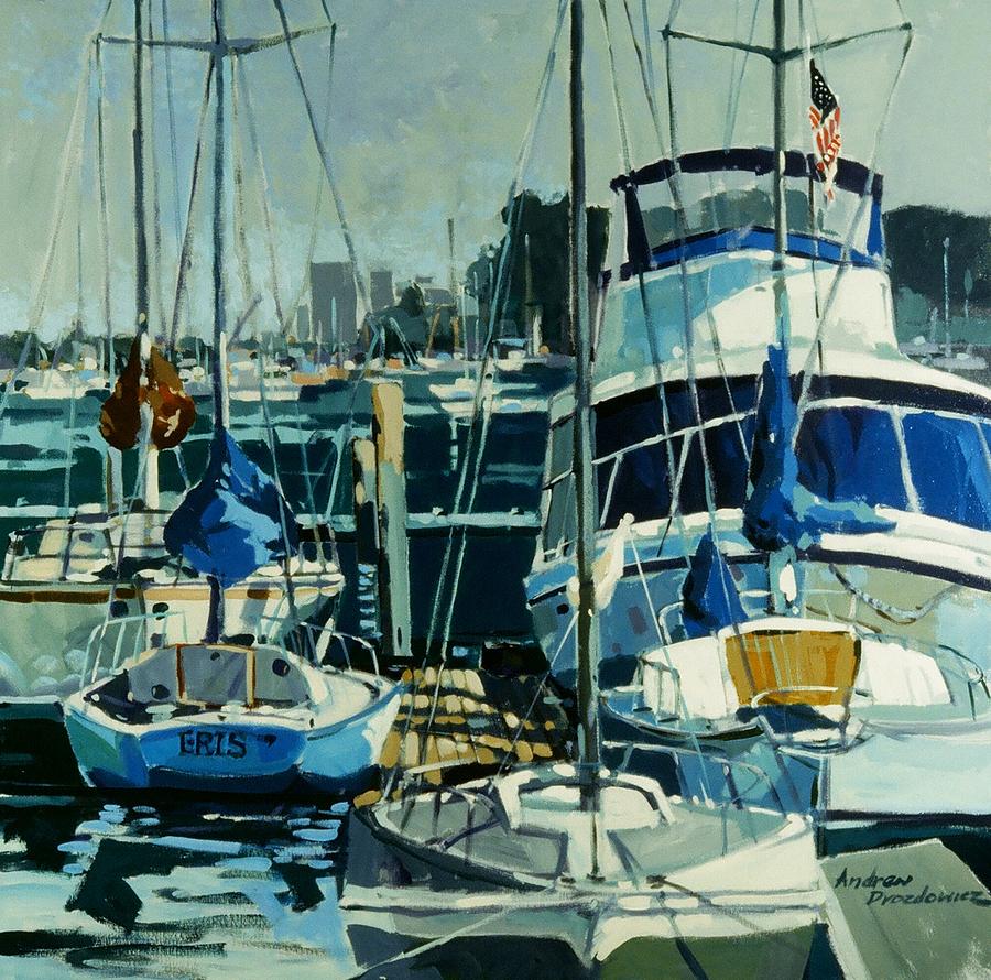 Sausalito Harbor Painting by Andrew Drozdowicz