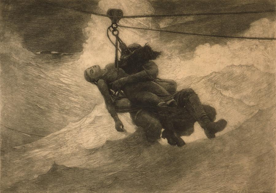 Saved 1888, An Etching By Winslow Homer Photograph by Everett Fine