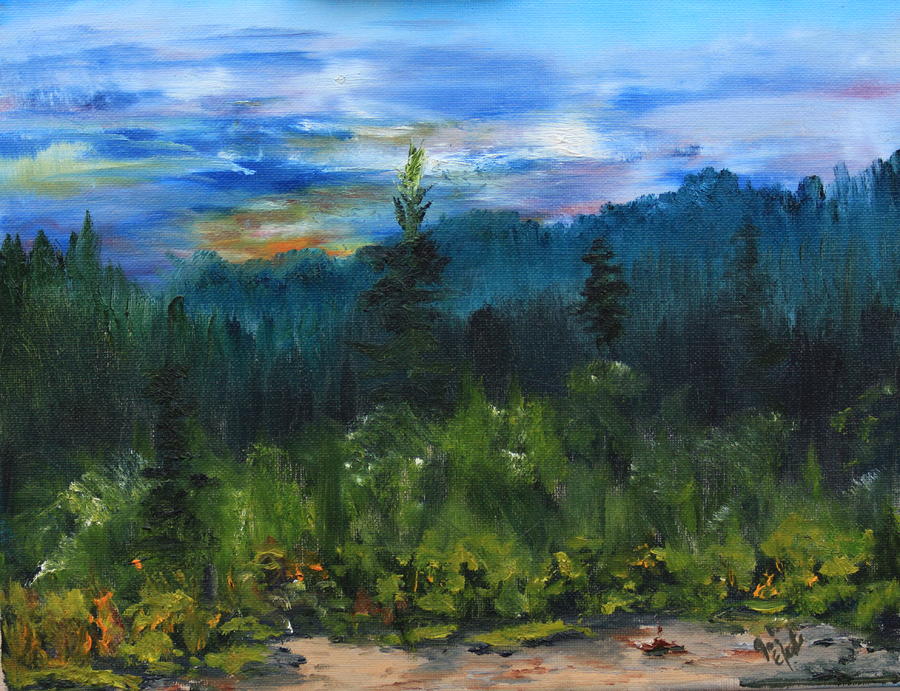 Sawbill overlook sunset Painting by Joi Electa