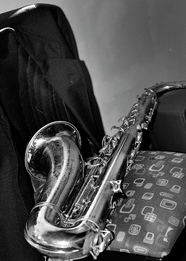 Sax black and white Photograph by Bill Dodsworth