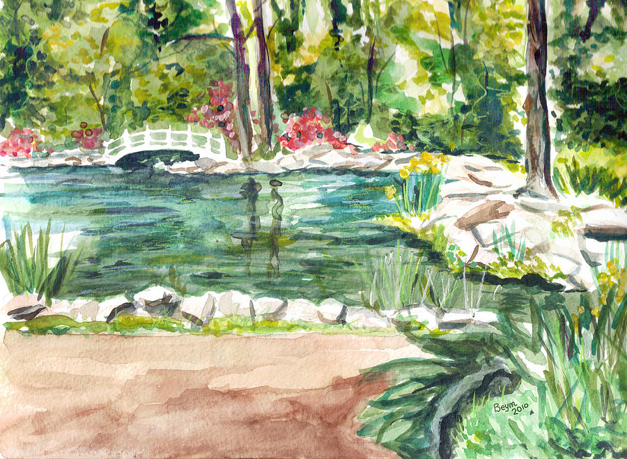 Sayen Pond Painting by Clara Sue Beym