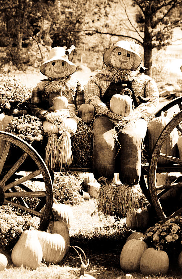 Barn Photograph - Scarecrow couple by Emanuel Tanjala