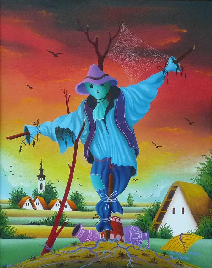 Naive Painting - Scarecrow by Pavel Cicka