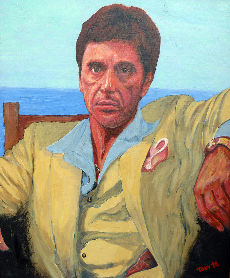 Scarface - Tony Montana Painting by Tom Roderick
