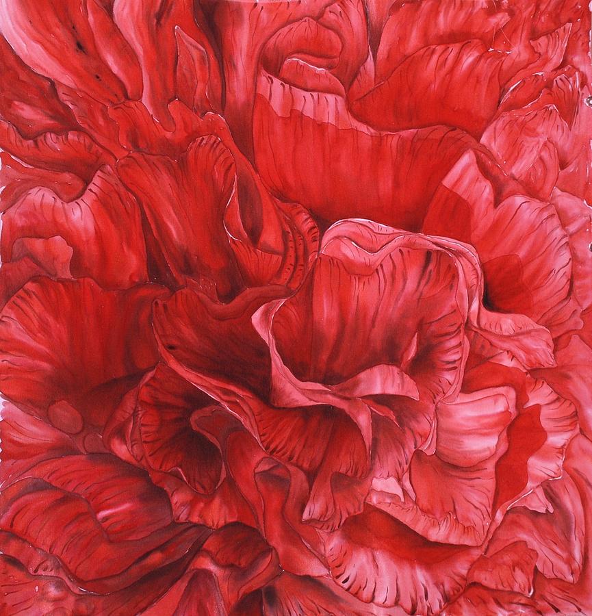 Nature Tapestry - Textile - Scarlet by Husna Rafath