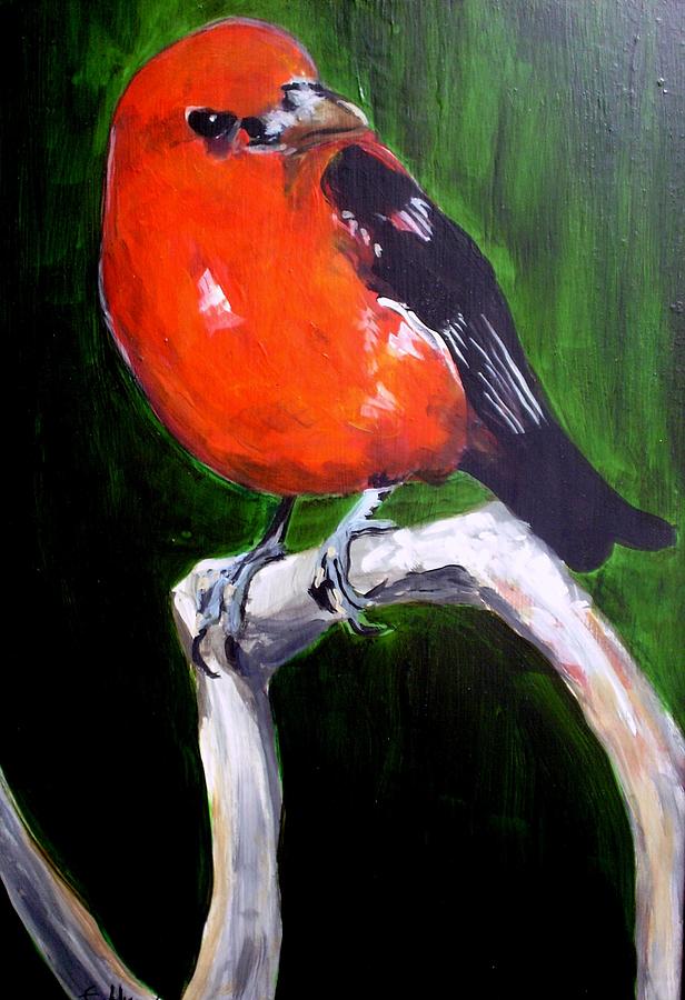 Scarlet Tanager Painting by Edith Hunsberger