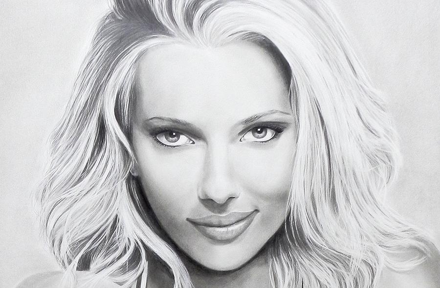 Scarlett Johansson 2 Drawing by DML-ART Com