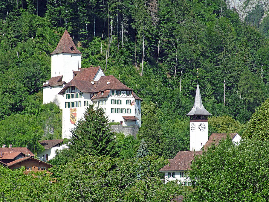 Schloss Wimmis and Church Wimmis Switzerland Photograph by Joseph Hendrix