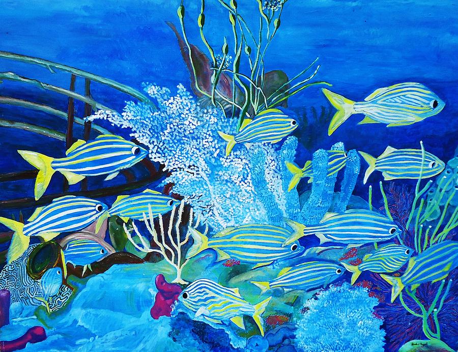 School O' Fish Painting by Renate Pampel