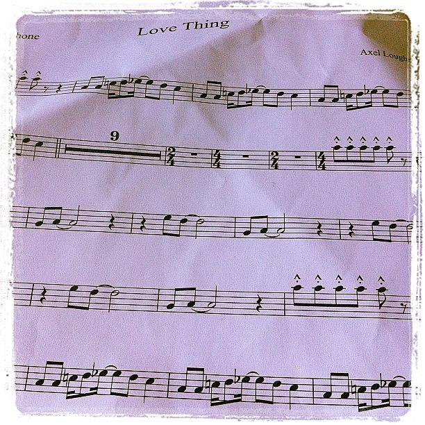 Sheetmusic Photograph - Score For The Tenor Saxophone On Love by Axel Loughrey