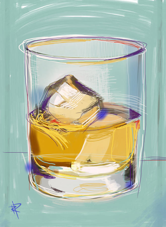 Scotch on the Rocks Mixed Media by Russell Pierce