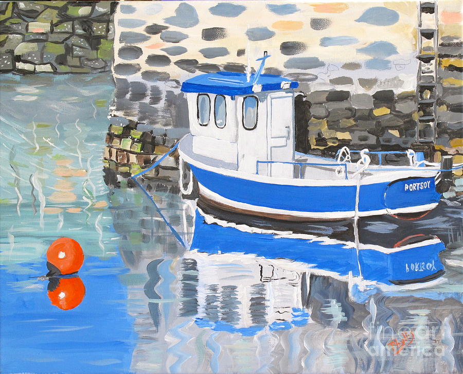 Scotland Boat Painting by Phyllis Kaltenbach