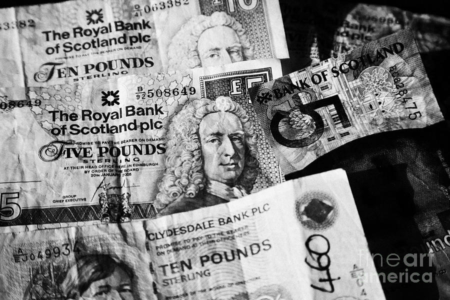 Scot Photograph - scottish pound banknotes in Scotland UK by Joe Fox