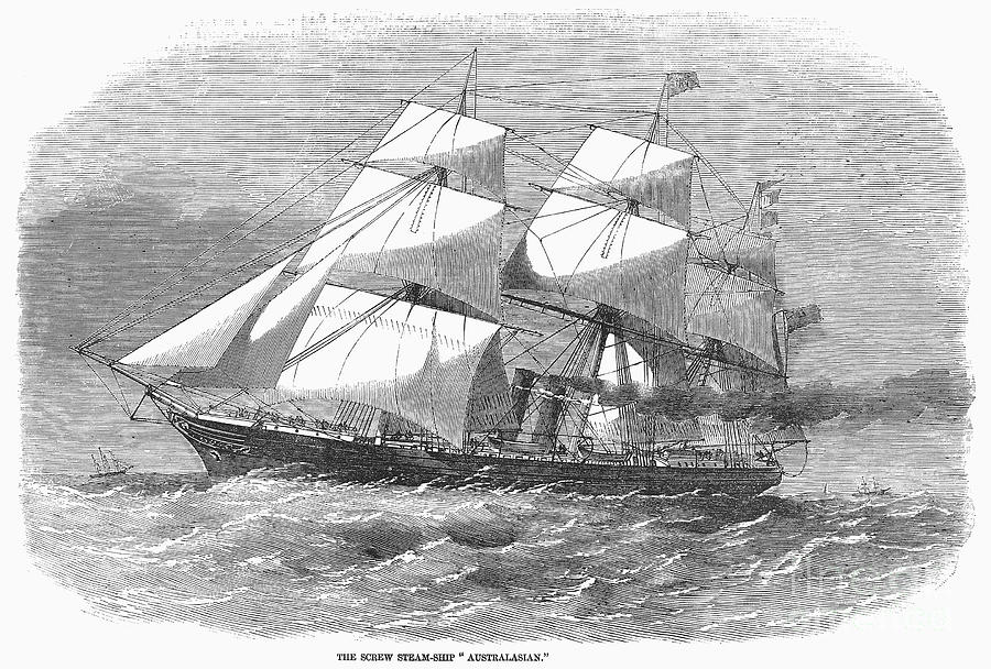 Transportation Photograph - Screw Steamship, 1857 by Granger