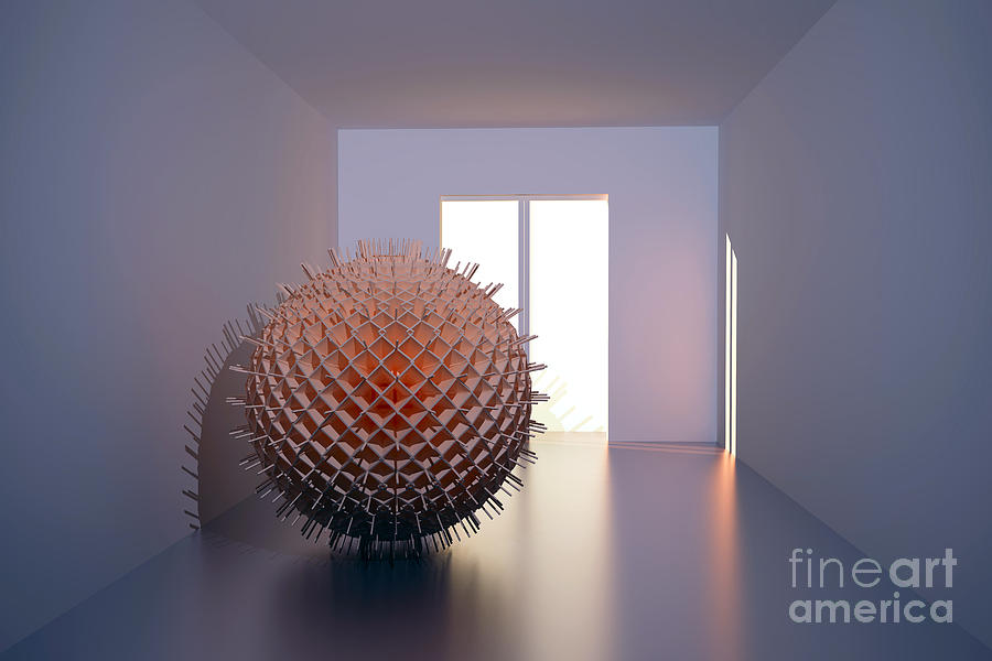 Room Digital Art - Sculptur Virus Im Raum  by Eddie von Danwitz