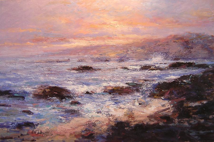 Sunset Painting - Morning breeze in Cambria by R W Goetting