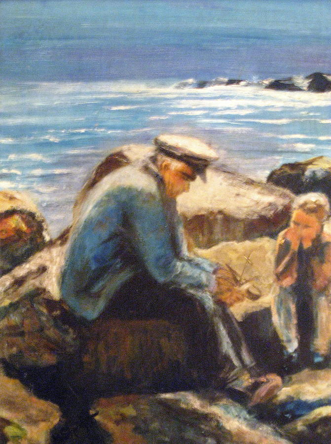 Sea Captain and Young Boy by Muriel Sigretto Painting by Lessandra Grimley